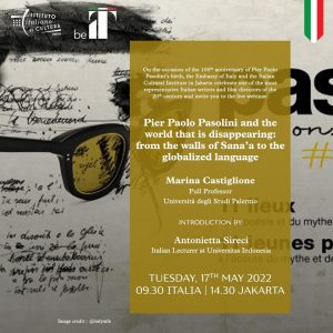 Webinar: Pier Paolo Pasolini e il mondo che scompare:  dalle mura di Sana’a alla lingua globalizzata